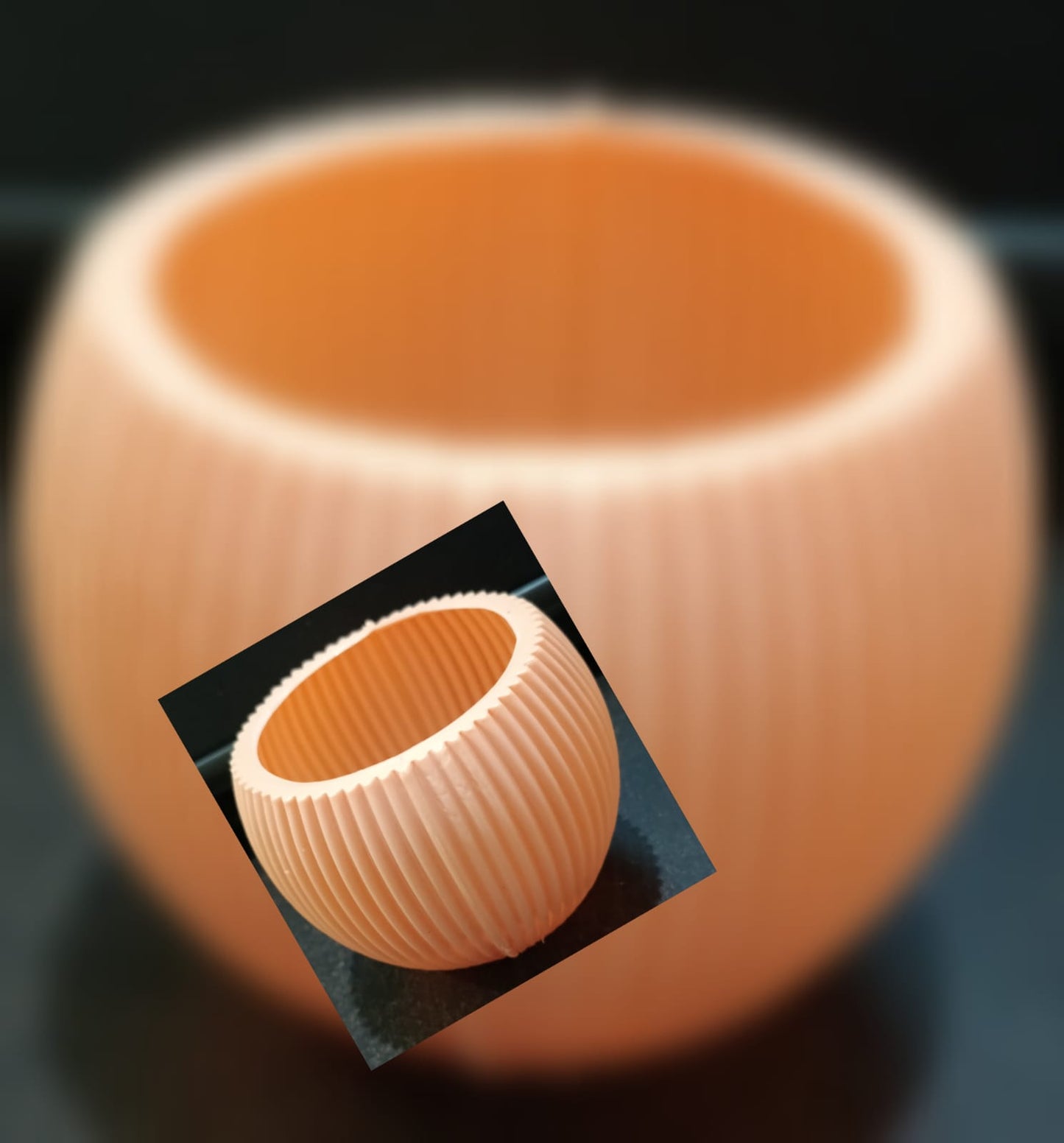 Peach Matka Shape Plastic Pot 2.5" (Single)