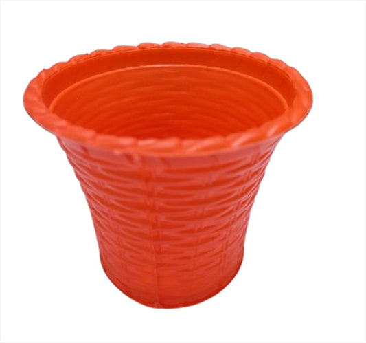 Orange Plastic Design Pot 3.5" (Single)