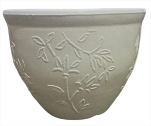 White Plastic Design Pot 3.4" (Single)