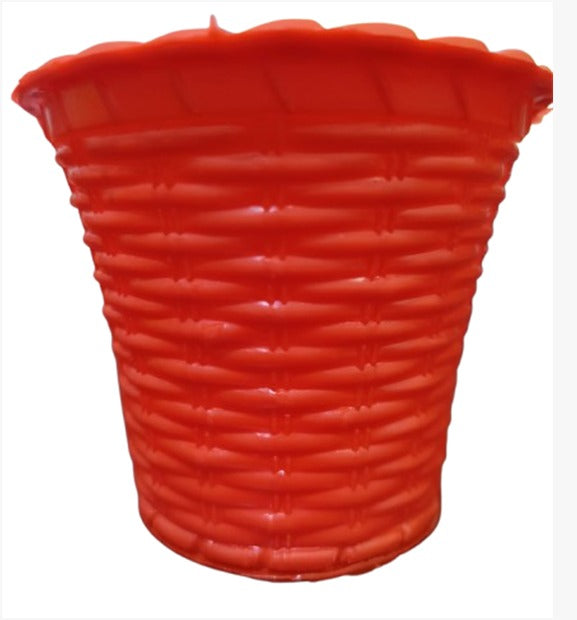 Red Plastic Design Pot 3.5" (Single)