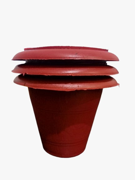 Maroon Plastic  Pot 2.5" (Set of 3)