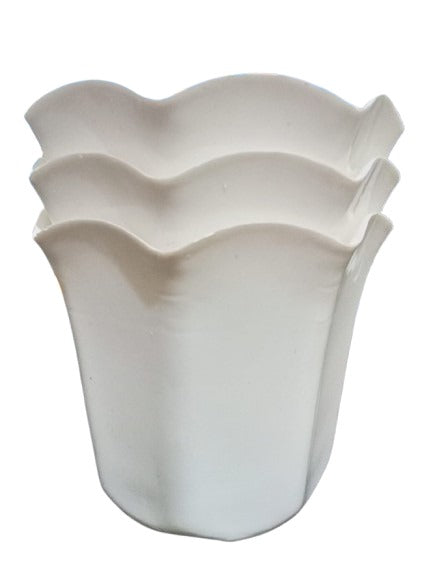 White Plain Plastic Pot 3.5" (Set of 3)