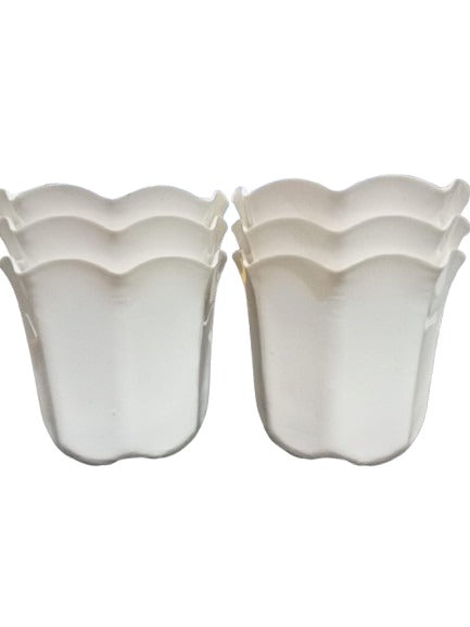 White Plain Plastic Pot 3.5" (Set of 6)