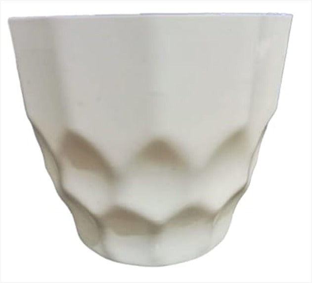 White Plastic Design Pot 4" (Single)