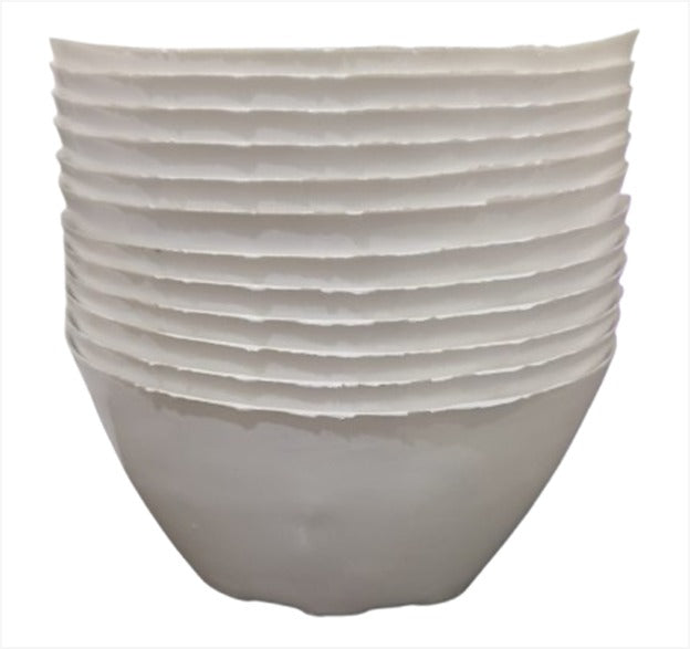 White Boat Shape Plastic Pot 3" (Set of 12)