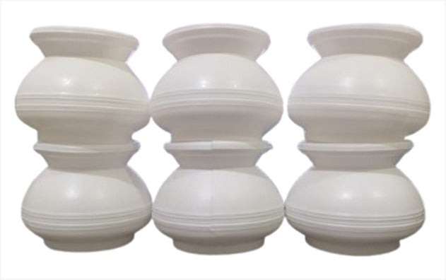 White Plastic Pot Matka Shape Pot 2.3" (Set of 12)