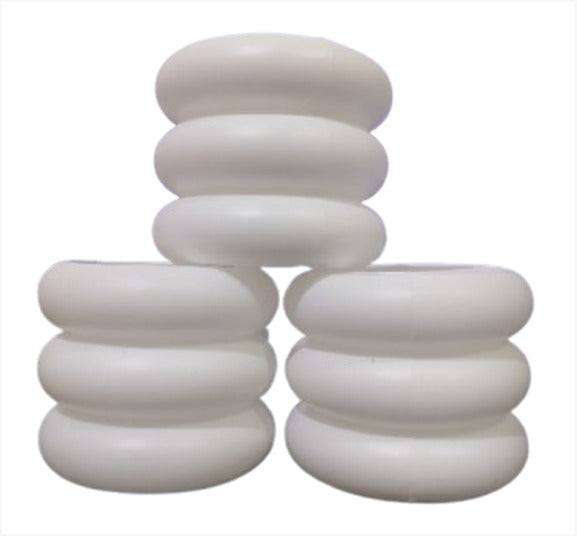 White tank shape Plastic  Pot 2.4" (Set of 3)