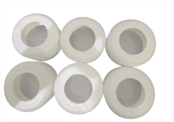 White tank shape Plastic  Pot 2.4" (Set of 6)