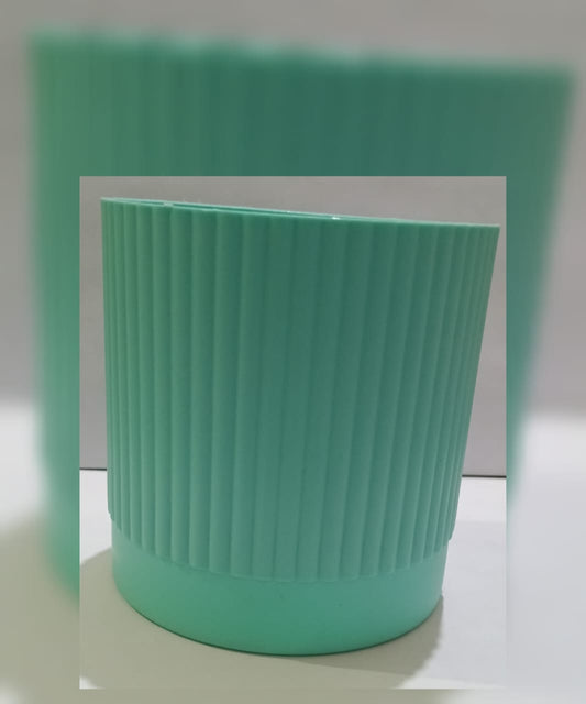 Sky Blue Line Plastic Pot (Volume 6 - 3.5" Height) Single