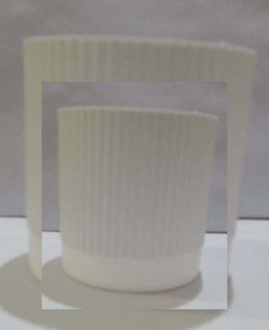White Line Plastic Pot (Volume 6 - 3.5" Height) Single