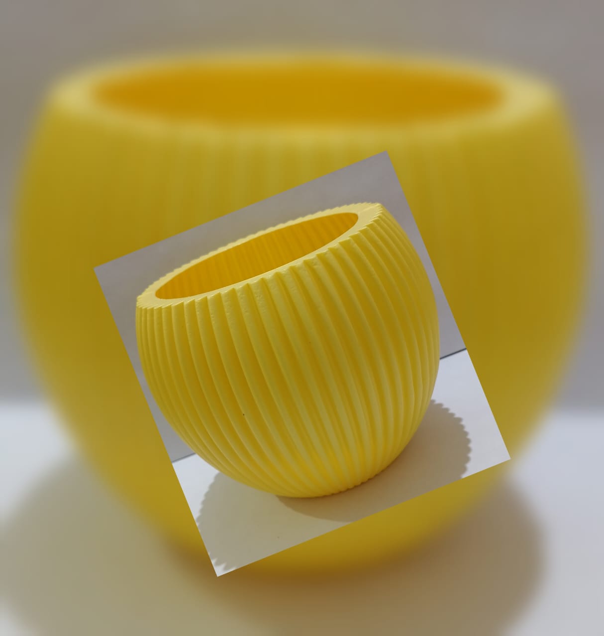 Yellow Round Plastic Pot 4" Height (Single)
