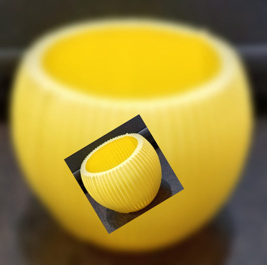 Yellow Matka Shape Plastic Pot 2.5" (Single)