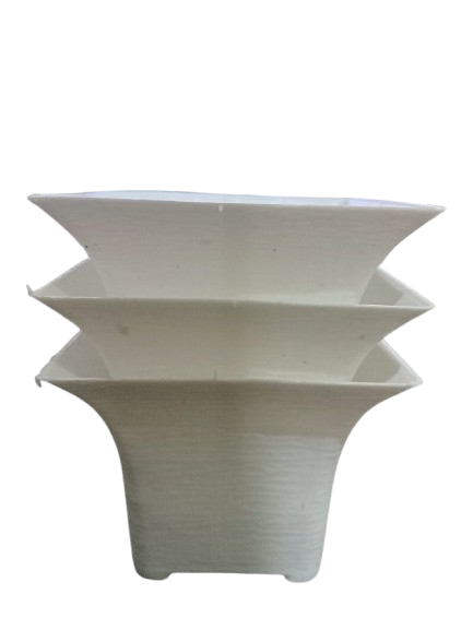 White Plastic Pot 2" (Set of 3)